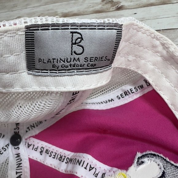 Women’s Girlie Girl Originals Anchor Bowtie MeshBack Trucker Pink Cap Adjustable - Picture 9 of 9